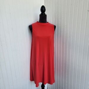 Nick & Nash Red Sleeveless Knee Length Dress Women’s Stretch High Neck Sz L